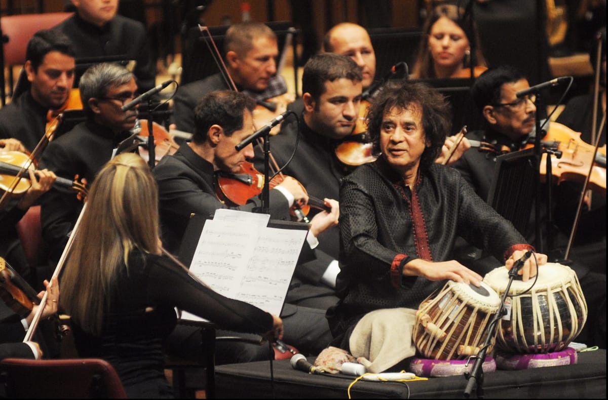 Zakir Hussain and the SOI open UK tour at Birmingham’s Symphony Hall