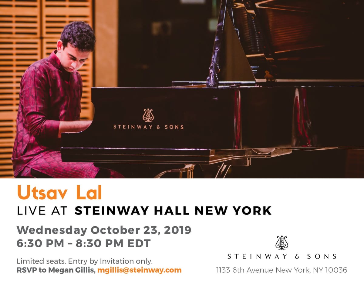 Utsav Lal brings Indian ragas to New York’s iconic STEINWAY HALL