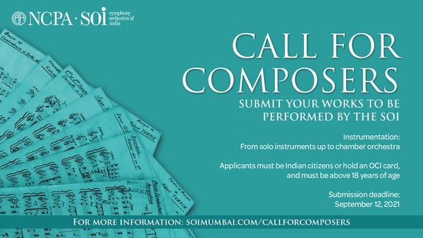 The Symphony Orchestra of India invites Indian Composers to share their finest compositions