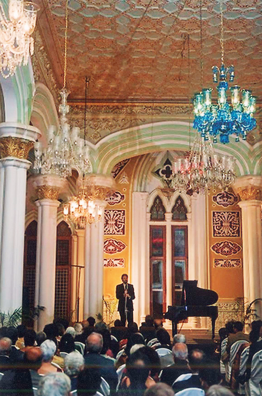 Bangalore Palace Durbar Hall - the setting for IMAS 35th anniversary concerts by Canadian pianist Paul Stewart who played a programme of Nicolai Medtner's compositions in tribute to the late Maharaja Jayachamaraja Wadiyar of Mysore in 2010 © IMAS Archives